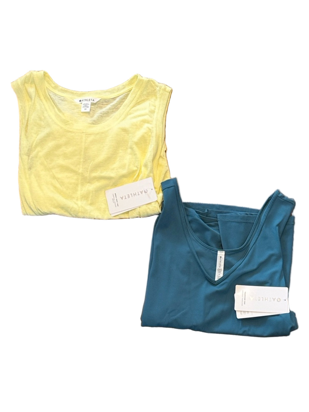 Athleta, 2 Tank Top Bundle - Yellow Breezy Twist + Teal Transcend Tank | Size 3X